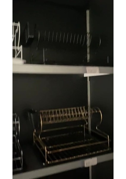 Luxury Tek Katlı Paslanmaz Metal Bulaşıklık Tabaklık | Bulaşıklık Tabak Sepeti Siyah DC-5686 1 Adet