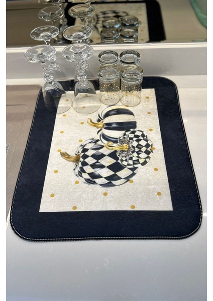 Luxury Siyah Bulaşik Kurutma Matı Kurulama Kurutma Örtüsü Tezgah Üstü Bulaşıklık 40X50CM Yıkanabilir Plast 1 Adet modelleri