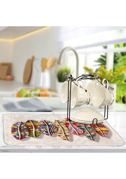 Luxury Yıkanabilir Bulasik Kurutma Mati Kurulama Bezi Kurutma Örtüsü Tezgah Üstü Bulaşıklık 40X50 cm 1 Adet