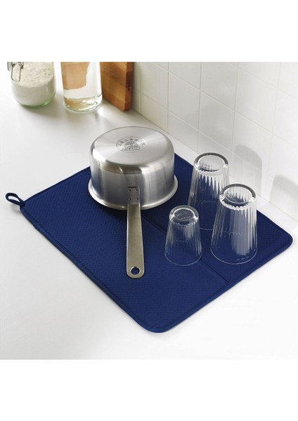 Luxury Md Nysköljd Bulaşık Kurutma Örtüsü, Bulaşık Kurutma Matı, Koyu Mavi, 44X36 cm 1 Adet