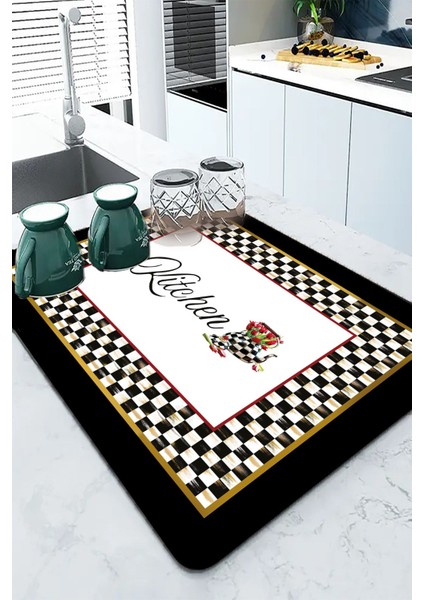 Luxury Yıkanabilir Bulasik Kurutma Mati Kurulama Bezi Kurutma Örtüsü Tezgah Üstü Bulaşıklık 40X50 cm 1 Adet