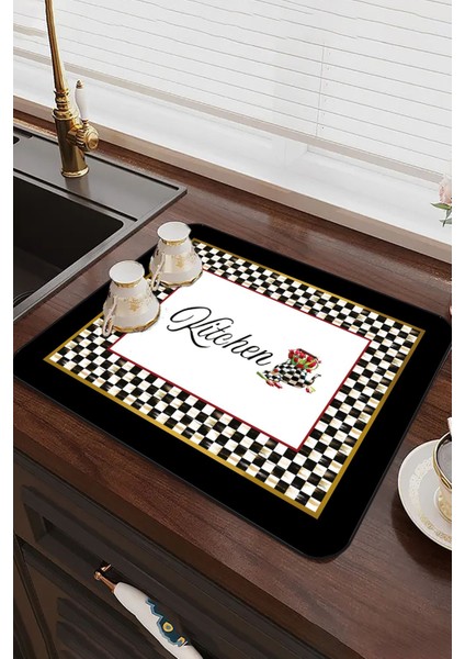 Luxury Yıkanabilir Bulasik Kurutma Mati Kurulama Bezi Kurutma Örtüsü Tezgah Üstü Bulaşıklık 40X50 cm 1 Adet modelleri