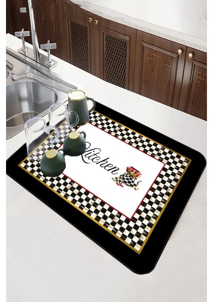 Luxury Yıkanabilir Bulasik Kurutma Mati Kurulama Bezi Kurutma Örtüsü Tezgah Üstü Bulaşıklık 40X50 cm 1 Adet fırsatları