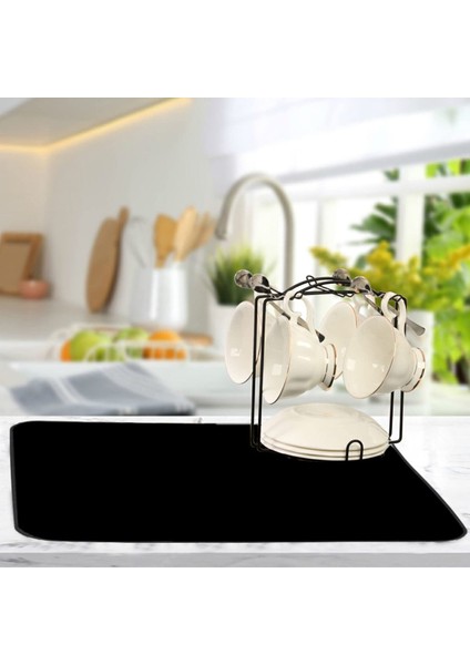 Luxury Yıkanabilir Bulasik Kurutma Mati Kurulama Bezi Kurutma Örtüsü Tezgah Üstü Bulaşıklık 40X50 cm 1 Adet
