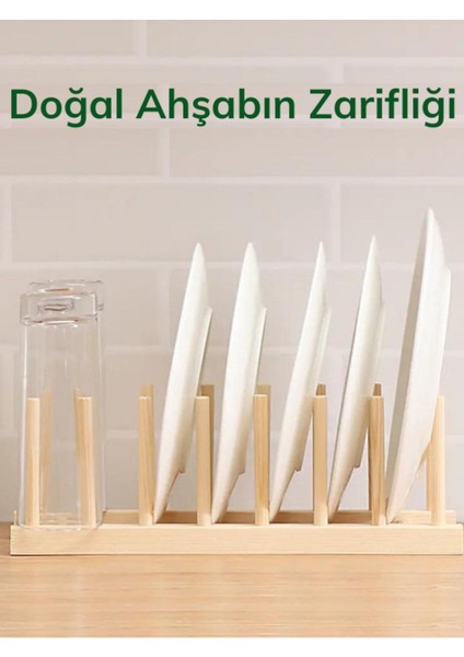 Luxury Ahşap 7 ' Li Tabaklık , ( Tepsi , Tabak Tutucu, Kesme Tahtası, Tencere Kapağı, Tabak, Kase, Fincan 1 Adet