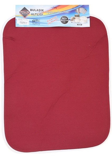Luxury Yuvalin Micro Bulaşık Altlığı - Bordo Desen-68 1 Adet