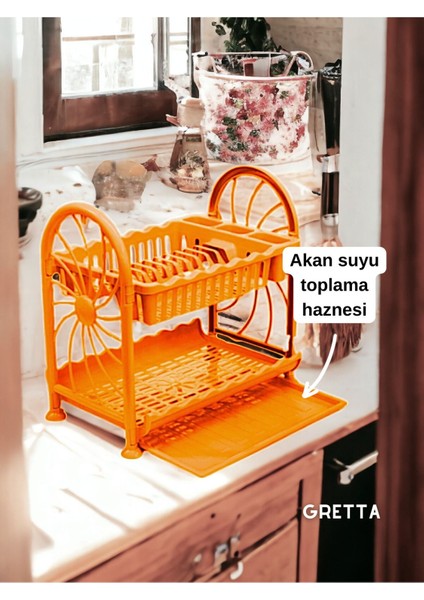 Luxury Tezgah Üstü Çift Katlı Tabaklık & Bulaşık Kurutmalık Lavabo Kenarı Tezgah Üstü Bulaşıklık 1 Adet modelleri