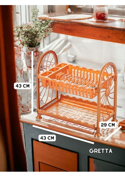 Luxury Tezgah Üstü Çift Katlı Tabaklık & Bulaşık Kurutmalık Lavabo Kenarı Tezgah Üstü Bulaşıklık 1 Adet fırsatları