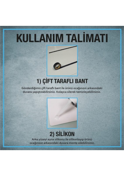 Luxury Cam Ocak Arkası Koruyucu | Galata Kulesi | 40CM x 60CM 1 Adet