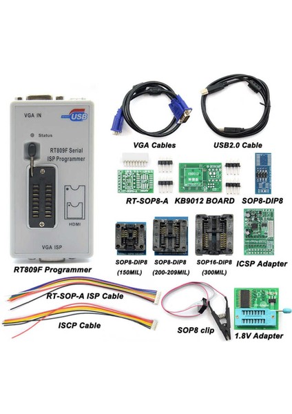 Luxury RT809F Bios Makinası Universal Programlayıcı (11 Parça Adaptör Ile) 1 Adet