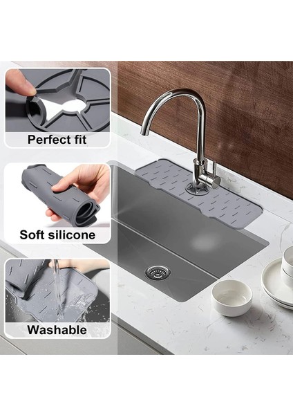 Luxury Su Emici Mat – Musluk Çevresi ve Lavabo Yüzeyi Için Aşınmaya Dayanıklı, Kolay Temizlenebilir Ped 1 Adet
