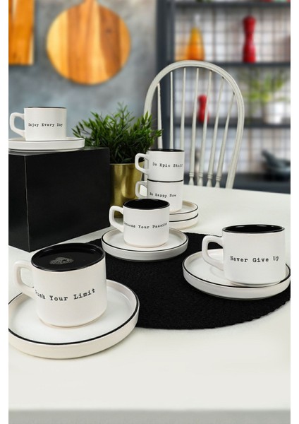 Luxury Motto Stackable Çay Takımı 12 Parça 6 Kişilik 1 Adet