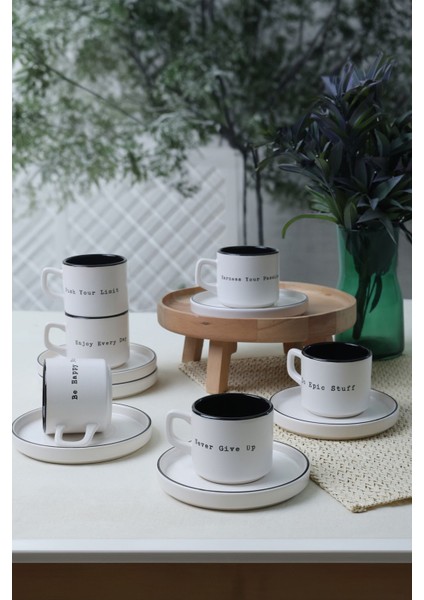 Luxury Motto Stackable Çay Takımı 12 Parça 6 Kişilik 1 Adet