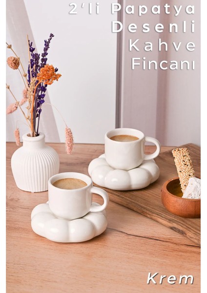 Luxury 2 Adet Bulut Model Kahve Fincanı | Türk Kahvesi Fincanı 90 ml 1 Adet
