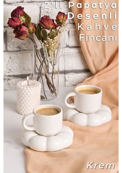 Luxury 2 Adet Bulut Model Kahve Fincanı | Türk Kahvesi Fincanı 90 ml 1 Adet