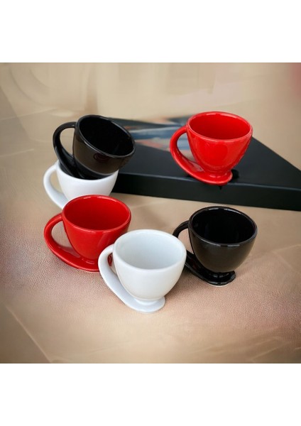 Luxury 6'lı Set Özünde Altlıklı Özel Tasarım Türk Kahvesi Fincanı , Hediyelik Yılbaşı 1 Adet modelleri