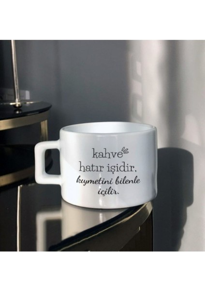 Luxury Çay-Kahve Kahve Hatır Işidir Tasarım Baskılı Fincan 1 Adet