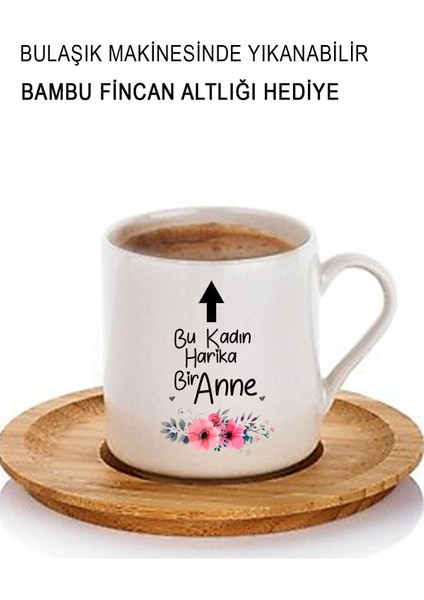 Luxury Anneye Hediye! Bu Kadın Harika Bir Anne Tasarımlı Kahve Fincan Takımı, Anneler Günü Hediyesi 1 Adet