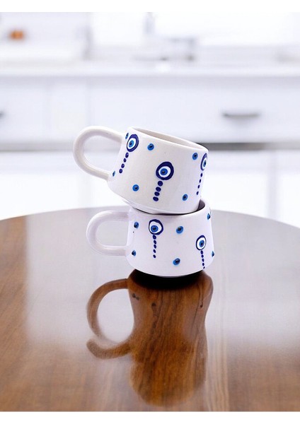 Luxury El Işlemesi Desenler Ile Büyük Boy, 2'li Çay ve Kahve Fincanları,6 Farklı Set Sizler Için... 1 Adet