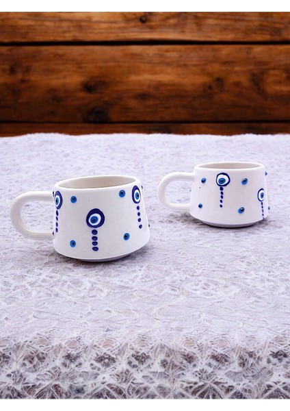 Luxury El Işlemesi Desenler Ile Büyük Boy, 2'li Çay ve Kahve Fincanları,6 Farklı Set Sizler Için... 1 Adet