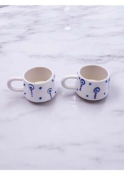 Luxury El Işlemesi Desenler Ile Büyük Boy, 2'li Çay ve Kahve Fincanları,6 Farklı Set Sizler Için... 1 Adet