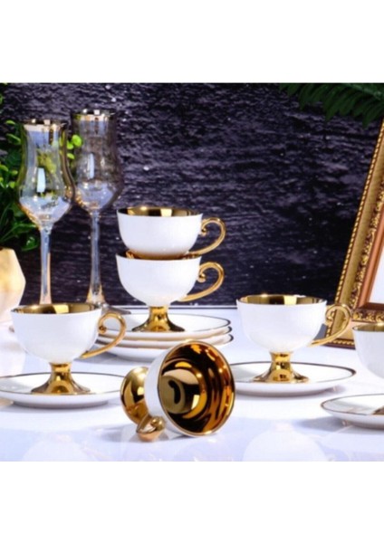 Luxury 90 cc 6lı Ayaklı Fincan Takımı Beyaz 1 Adet