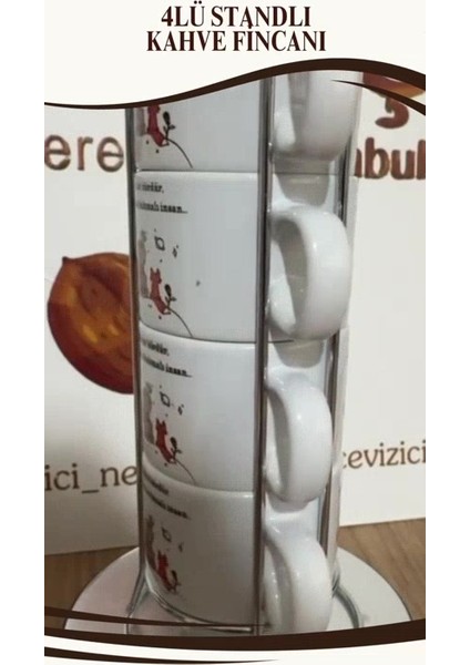 Luxury 4lü Standlı Türk Kahvesi Fincanı Küçük Prens Temalı 1 Adet fiyatları