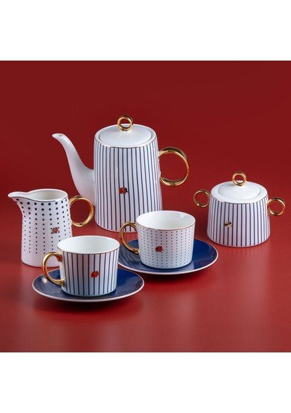 Luxury Navy 15 Parça Çay ve Kahve Seti Yni TSRM718675 1 Adet