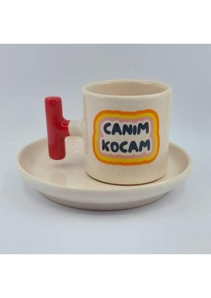 Luxury Canım Kocam T Kulplu Türk Kahvesi Fincanı 1 Adet