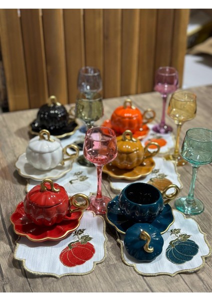 Luxury Kabaklı Full Set Kahve Sunum Seti 1 Adet