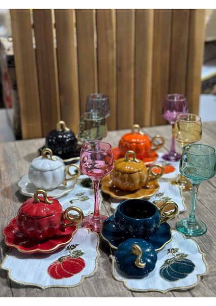 Luxury Kabaklı Full Set Kahve Sunum Seti 1 Adet