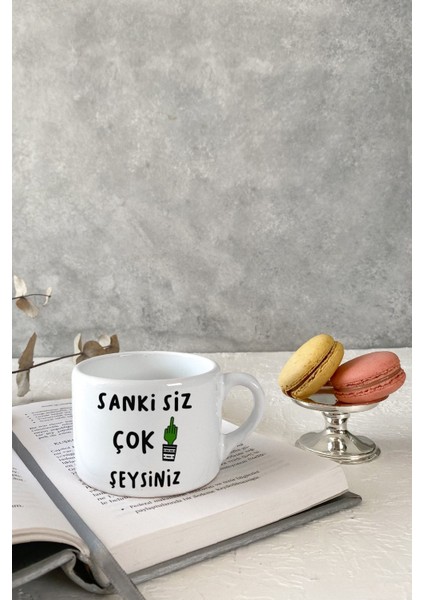 Luxury Sanki Siz Çok Şeysiniz Beyaz Espresso Fincanı Kahve Kupası 1 Adet