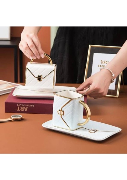 Luxury 2 Kişilik Beyaz Renk Fincan Takımı 1 Adet
