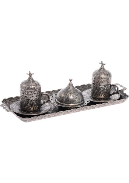 Luxury Semazen Motifli Türk Kahvesi Seti 2 Kişilik - Kalaylı CRST166 1 Adet