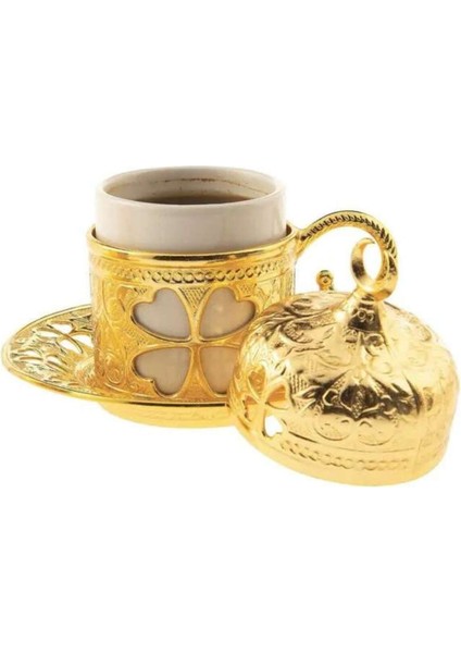 Luxury Yonca Tasarım Gold Renk Tekli Türk Kahvesi Fincanı 1 Adet fiyatları