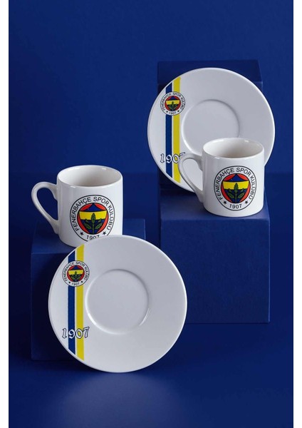 Luxury N3419 Fenerbahçe Lisanslı 1907 2'li Kahve Fincan Takımı FB-ZC076TDS02 1 Adet