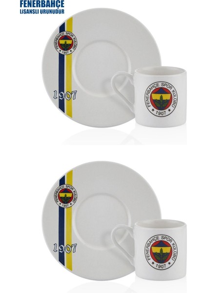 Luxury N3419 Fenerbahçe Lisanslı 1907 2'li Kahve Fincan Takımı FB-ZC076TDS02 1 Adet