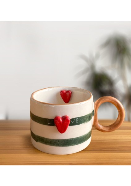 Luxury El Yapımı Love'landık Seramik Kahve Fincanı 1 Adet