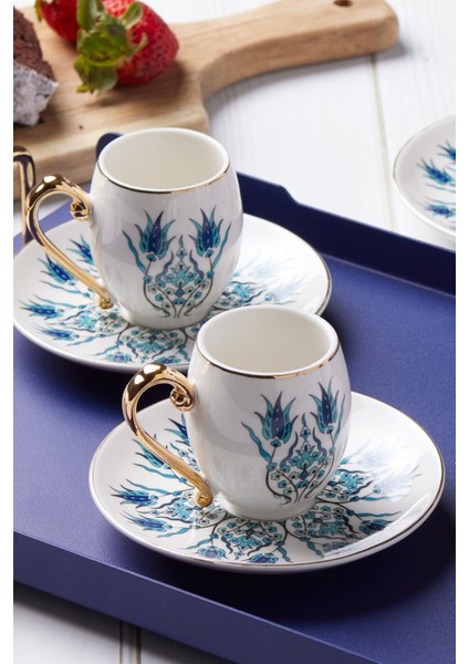 Luxury Iznik 6 Kişilik Kahve Fincan Takımı 80 ml 1 Adet modelleri