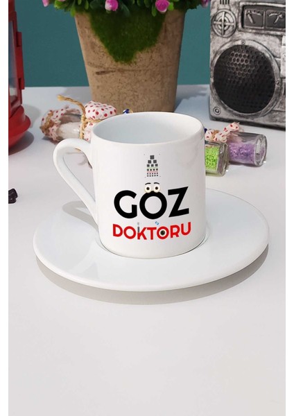 Luxury Göz Doktoru Hediye Türk Kahvesi Fincanı Beyaz 1 Adet