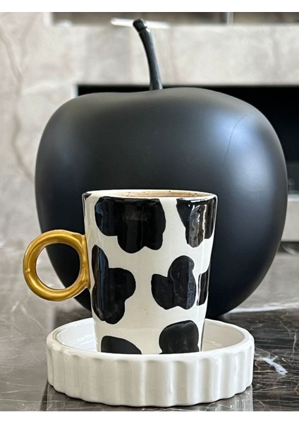 Luxury Altın Kulp Damalı Fincan 1 Adet