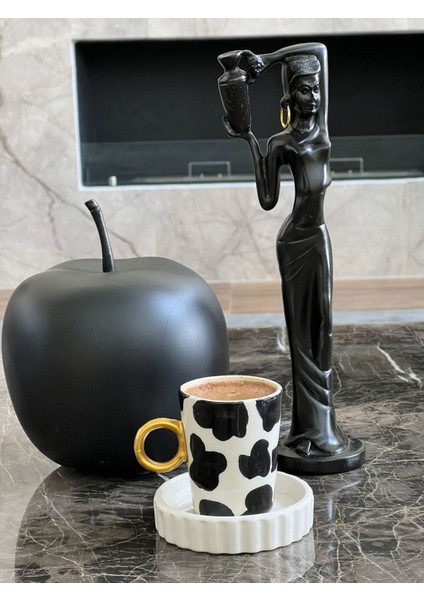 Luxury Altın Kulp Damalı Fincan 1 Adet