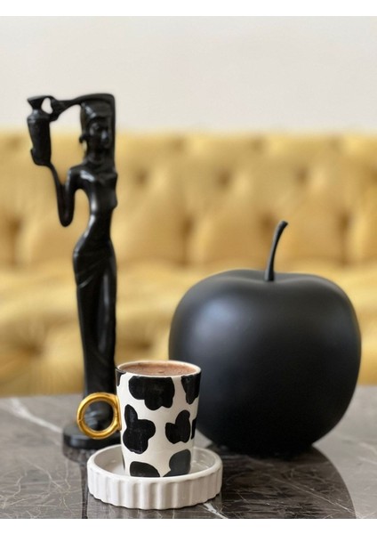 Luxury Altın Kulp Damalı Fincan 1 Adet