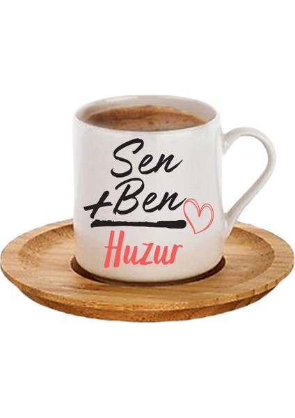 Luxury Sevgiliye Hediye, Sen Ben = Huzur Tasarımlı 2'li Kahve Fincan Takımı, Sevgililer Günü Hediyesi 1 Adet modelleri