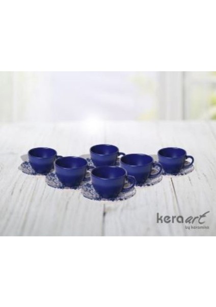 Luxury Çay- Nescafe Fincanı 12 Parça Renkli Mat Mavi 1 Adet