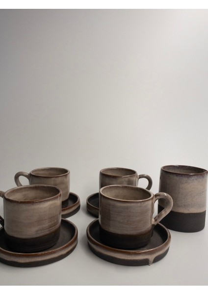 Luxury El Yapımı Altlıklı Espresso Fincan Seti ve Sütlük 1 Adet modelleri