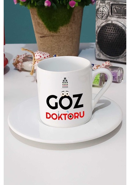 Luxury Göz Doktoru Hediye Türk Kahvesi Fincanı Beyaz 1 Adet