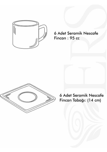 Luxury Sunum Tabaklı, Atıştırmalık 12 Parça 6 Kişilik Çay Fincan Takımı, Çay Seti 1 Adet