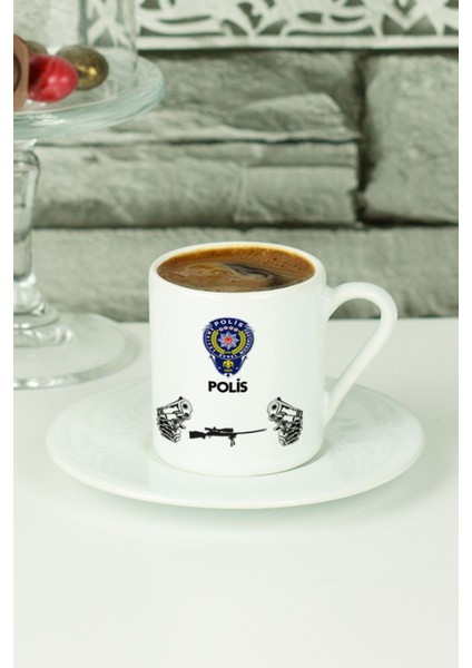 Luxury Polis Türk Kahvesi Fincanı Beyaz 1 Adet