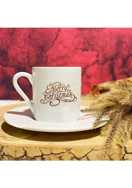 Luxury Hediye Yeni Yıl Merry Christmas Baskılı Kahve Fincanı 7292 1 Adet